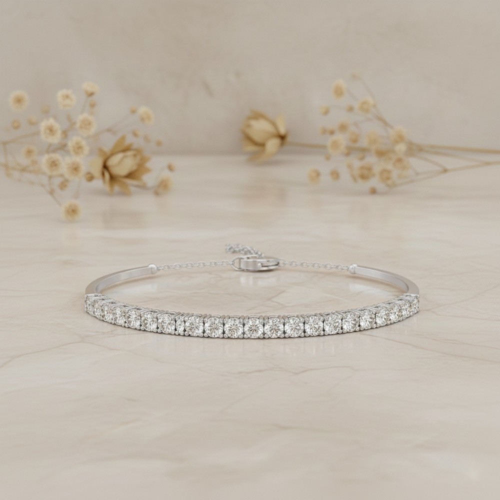 Su Yolu Tasarım Pırlanta Altın Bileklik 