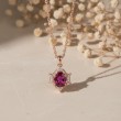 Damla Yakut Ve Pırlanta Vintage Tasarım Kolye 