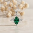 Doğal Zümrüt Ve Pırlanta Vintage Tarz Kolye 