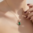 Doğal Zümrüt Ve Pırlanta Vintage Tarz Kolye 