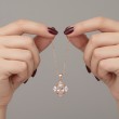 Morganit Ve Pırlanta Vintage Rose Altın Kolye 