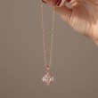 Morganit Ve Pırlanta Vintage Rose Altın Kolye 