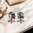 Moss Agate Ve Pırlanta Özel Tasarım Küpe 