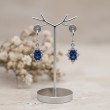 Safir Ve Pırlantalı Vintage Tasarım Altın Küpe
