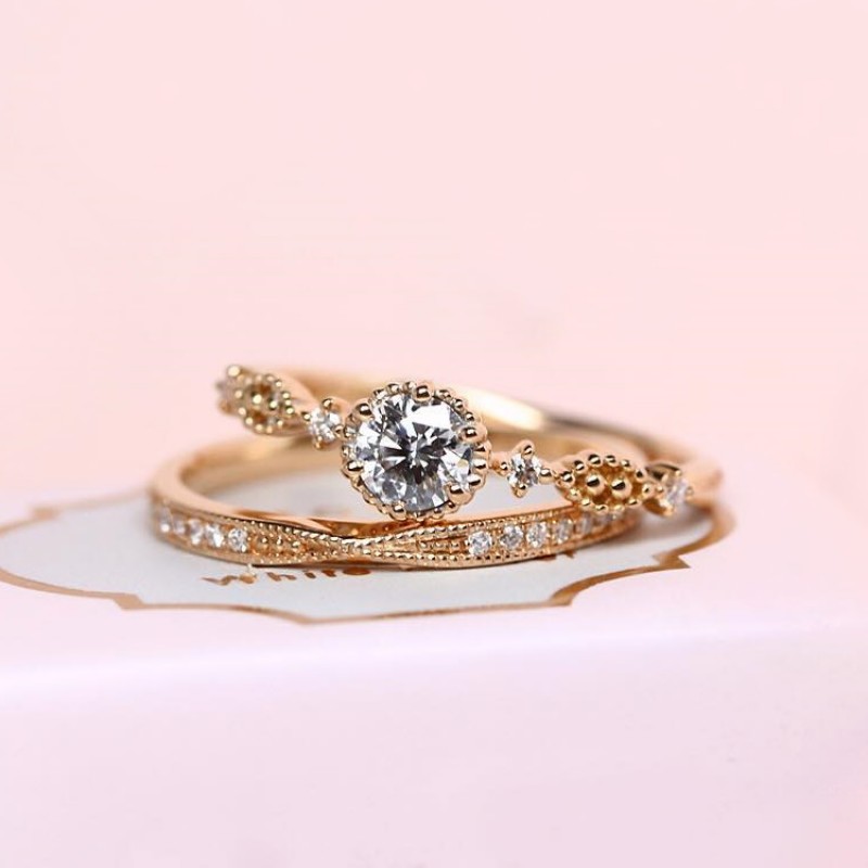 Gia Sertifikalı Vintage Tasarım Tektaş Pırlanta Yüzük