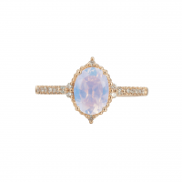 Oval Aytaşı Ve Pırlanta Vintage Tektaş Yüzük AD1177