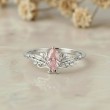 Doğal Morganit Taşlı Pırlanta Vintage Taç Yüzük MY4005
