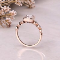 1.20 Karat Morganit 0.08 Karat Pırlanta Vintage Yüzük MY2410