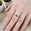 Beyaz Topaz Ve Moss Agate Tektaş Altın Yüzük