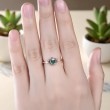 Beyaz Topaz Ve Moss Agate Tektaş Altın Yüzük