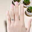 Asimetrik Tasarım Moss Agate ve Pırlanta Yüzük