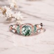 Beyaz Topaz Ve Moss Agate Taşlı Tasarım Yüzük 