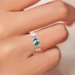 Beyaz Topaz Ve Moss Agate Taşlı Tasarım Yüzük 