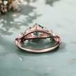 Beyaz Topaz Ve Moss Agate Taşlı Tasarım Yüzük 
