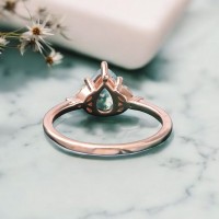 Damla Moss Agate Ve Pırlanta Evlilik Teklifi Yüzükleri