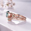 Damla Moss Agate Zümrüt Dal Yüzük 