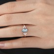 Hexagon Moss Agate Ve Beyaz Topaz Altın Yüzük MA1116