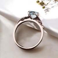 Kalp Moss Agate/Yosun Akik Yapraklı Yüzük