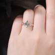 Kite Moss Agate Ve Pırlanta Yaprak Tasarım Yüzük