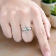 Kite Moss Agate Ve Pırlanta Özel Tasarım Set Yüzük 