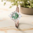 Moss Agate Ve Pırlanta Evlilik Teklifi Yüzükleri
