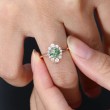 Moss Agate Ve Pırlanta Evlilik Teklifi Yüzükleri