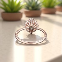 Moss Agate Ve Pırlanta Evlilik Teklifi Yüzükleri
