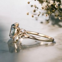 Opal Ve Oval Moss Agate Taşlı Sarmaşık Yüzük 