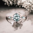 Oval Markiz Moss Agate Ve Pırlantalı Tasarım Yüzük 
