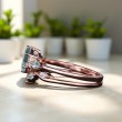 İkili Set Yüzük Moss Agate Ve Pırlanta Taşlı Altın 