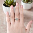 İkili Set Yüzük Moss Agate Ve Pırlanta Taşlı Altın 