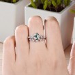 Moss Agate Ve Pırlanta Vintage İkili Set Yüzük