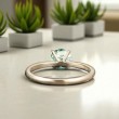 Moss Agate Taşlı Tektaş Evlilik Teklifi Yüzüğü