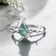 Özel Tasarım Vintage Yüzük Kite Moss Agate Taşlı 