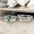 Damla Moss Agate Ve Pırlantalı İkili Set Yüzük 