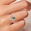 Damla Moss Agate Ve Pırlantalı İkili Set Yüzük 