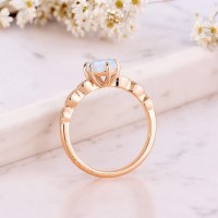 Oval Opal Ve Pırlantalı Vintage Yüzük 