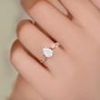 1.00 Ct. Damla Beyaz Safir Ve Pırlanta Tektaş Yüzük