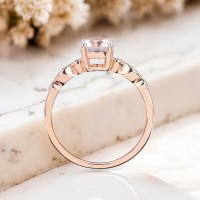 1.00 Karat Beyaz Safir Ve Pırlanta Vintage Tektaş Yüzük