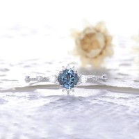 Thetis London Blue Topaz Pırlantalı Yüzük AD1150
