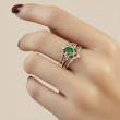 Gerçek Damla Zümrüt Taşlı Pırlanta Yüzük MY4003
