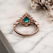Damla Zümrüt Ve Markiz Pırlantalı Vintage Yüzük
