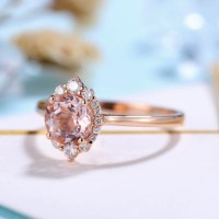 Lotus Tasarım Morganite Ve Pırlanta Yüzük MY2435