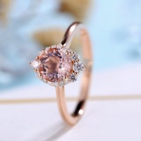 Lotus Tasarım Morganite Ve Pırlanta Yüzük MY2435