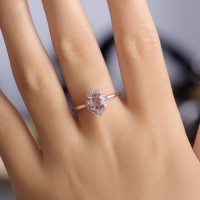 Lotus Tasarım Morganite Ve Pırlanta Yüzük MY2435