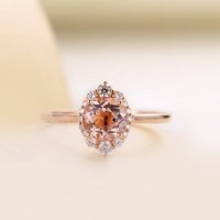 Lotus Tasarım Morganite Ve Pırlanta Yüzük MY2435