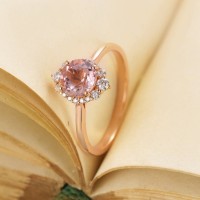 Lotus Tasarım Morganite Ve Pırlanta Yüzük MY2435