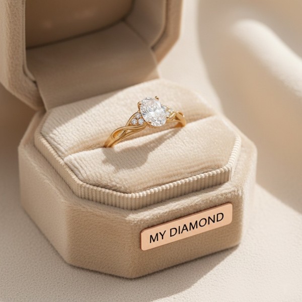 D Renk Oval Pırlanta Özel Tasarım Yüzük MY2451