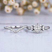Modern Tasarım Prenses Pırlantalı İkili Set Yüzük