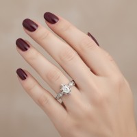 0.35 Karat Oval Pırlanta Vintage Tektaş Yüzük 